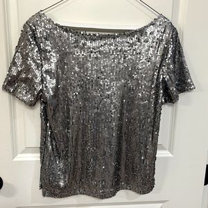 silver sequin top